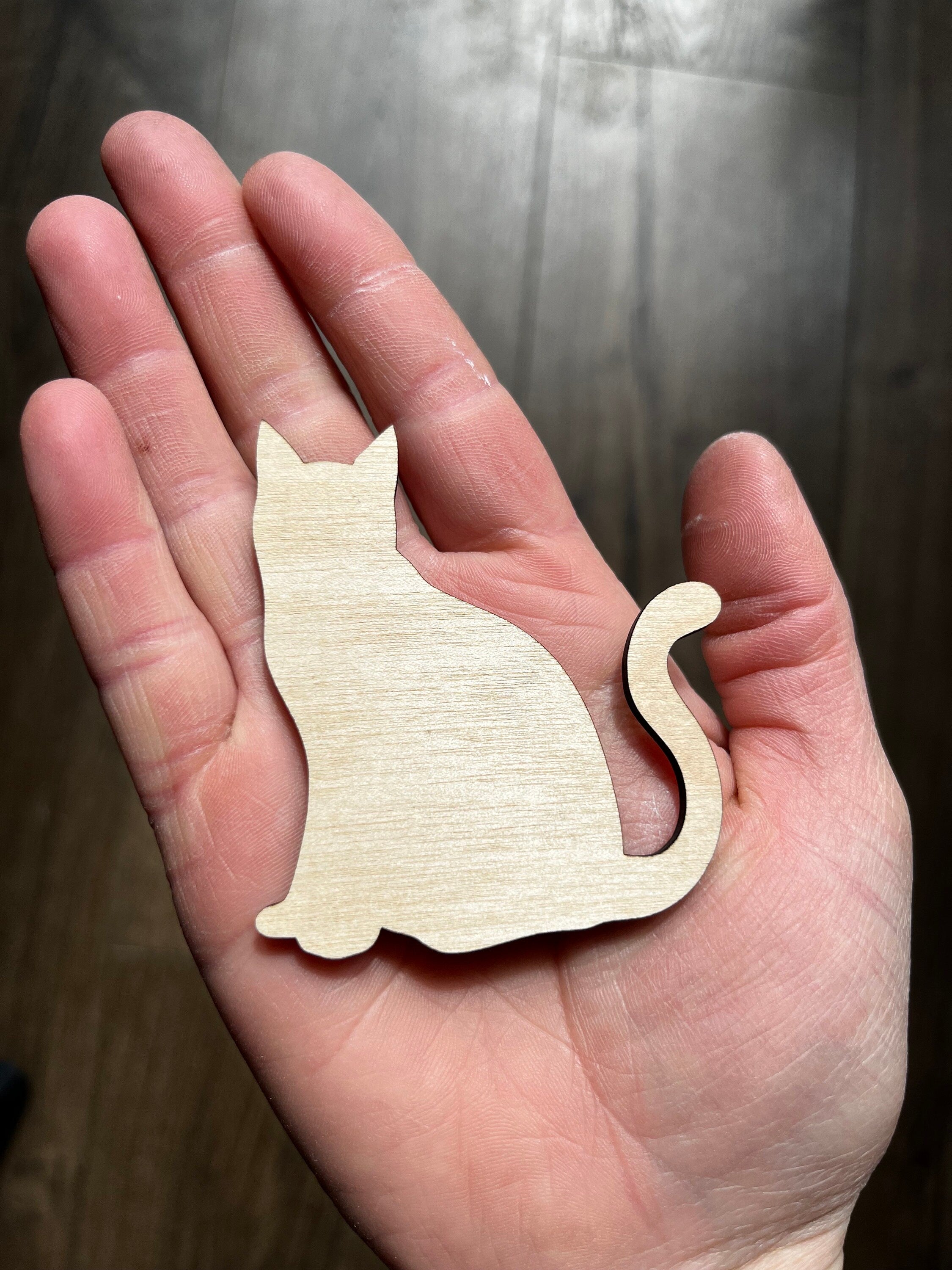 Personalised Wooden Cat Magnet: Pet Memorial Gift