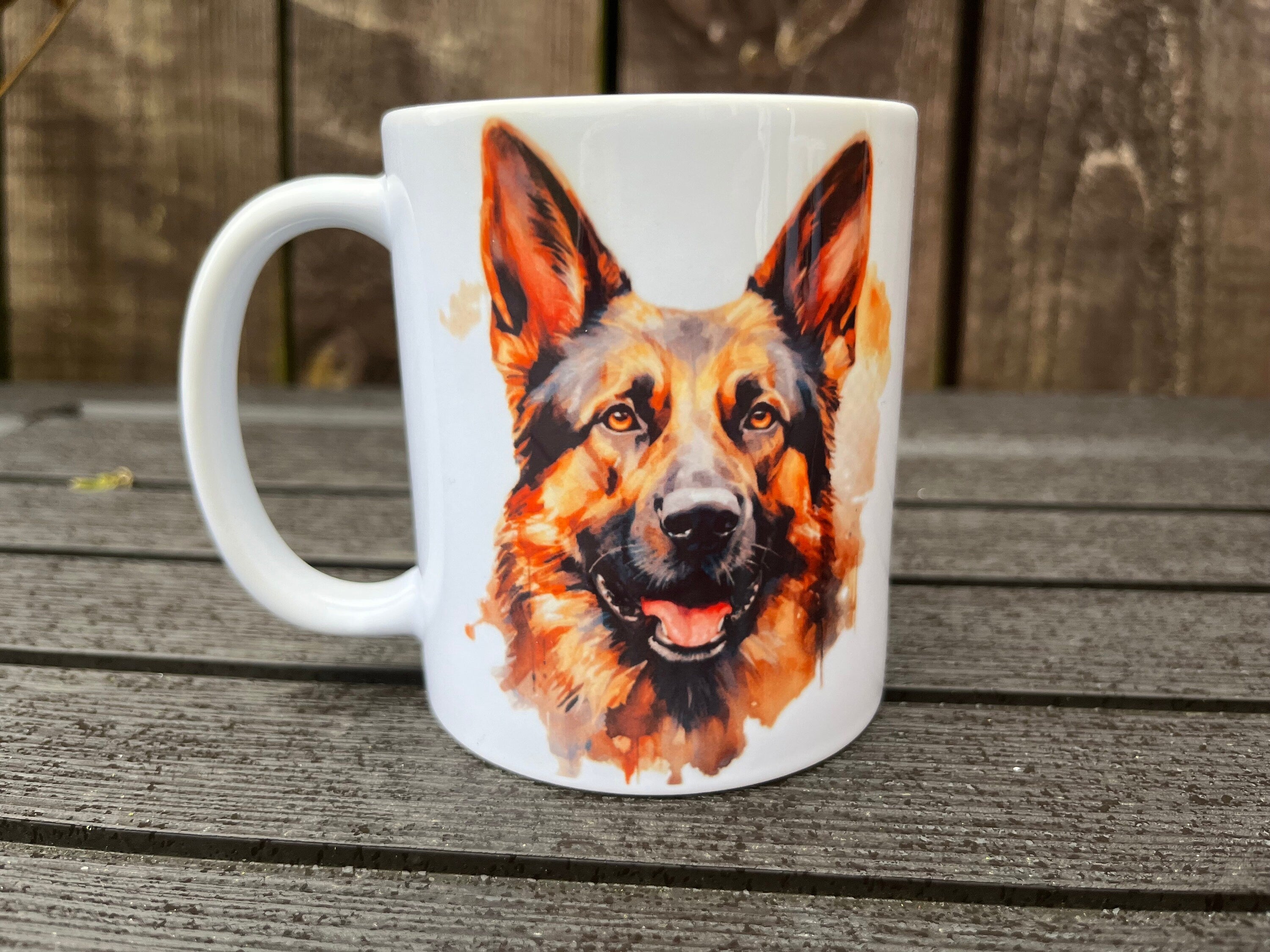 German Shepherd Mug: Watercolor Dog Lover Gift with Gift Box
