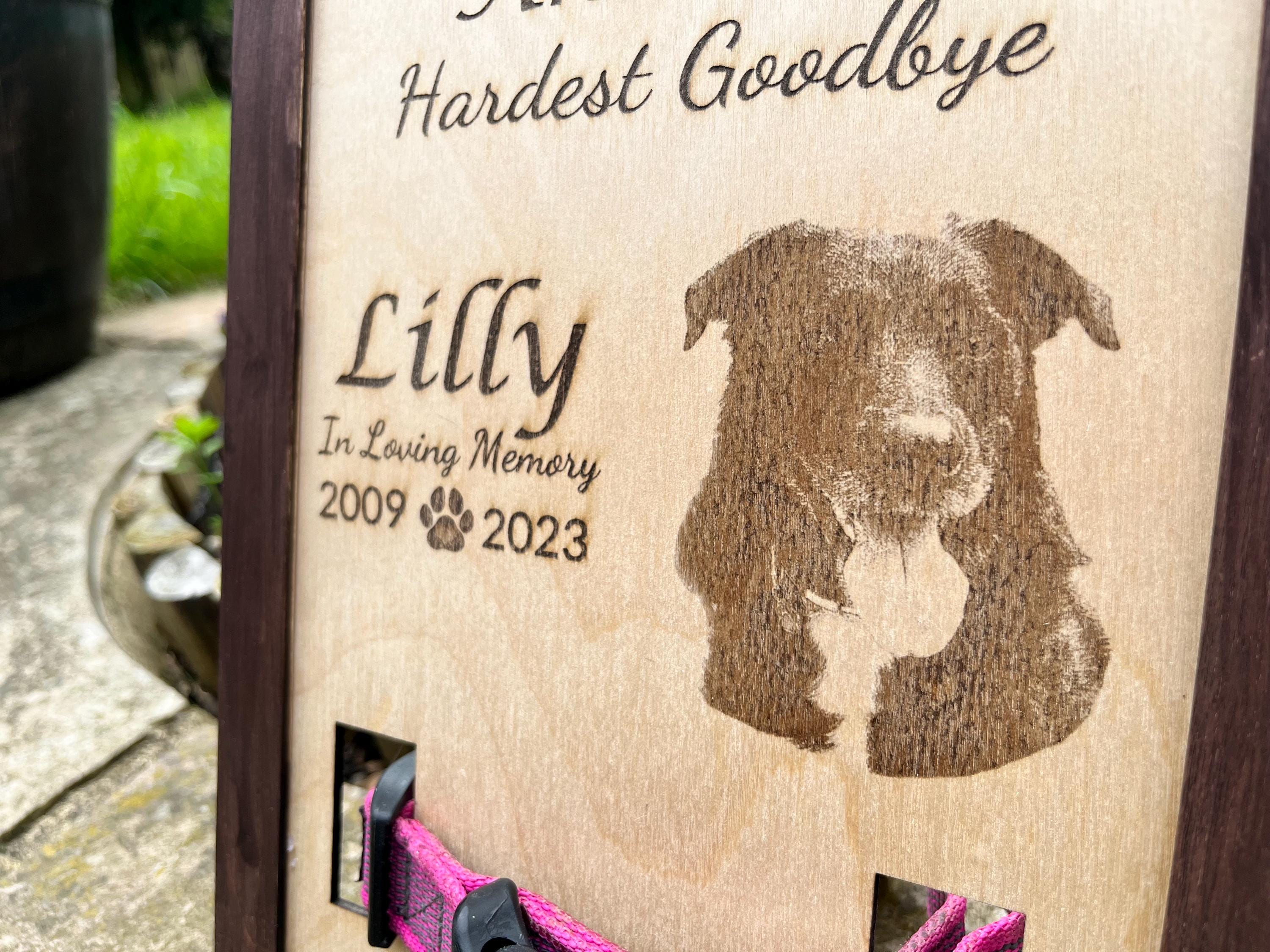 Custom Dog Memorial Collar Holder: Wooden Pet Keepsake Display