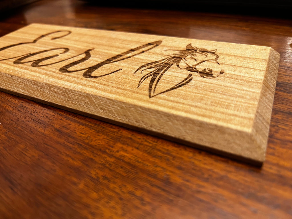 Personalised Wooden Stable Door Sign – Custom Horse Name Plaque – Engraved Equestrian Yard Sign