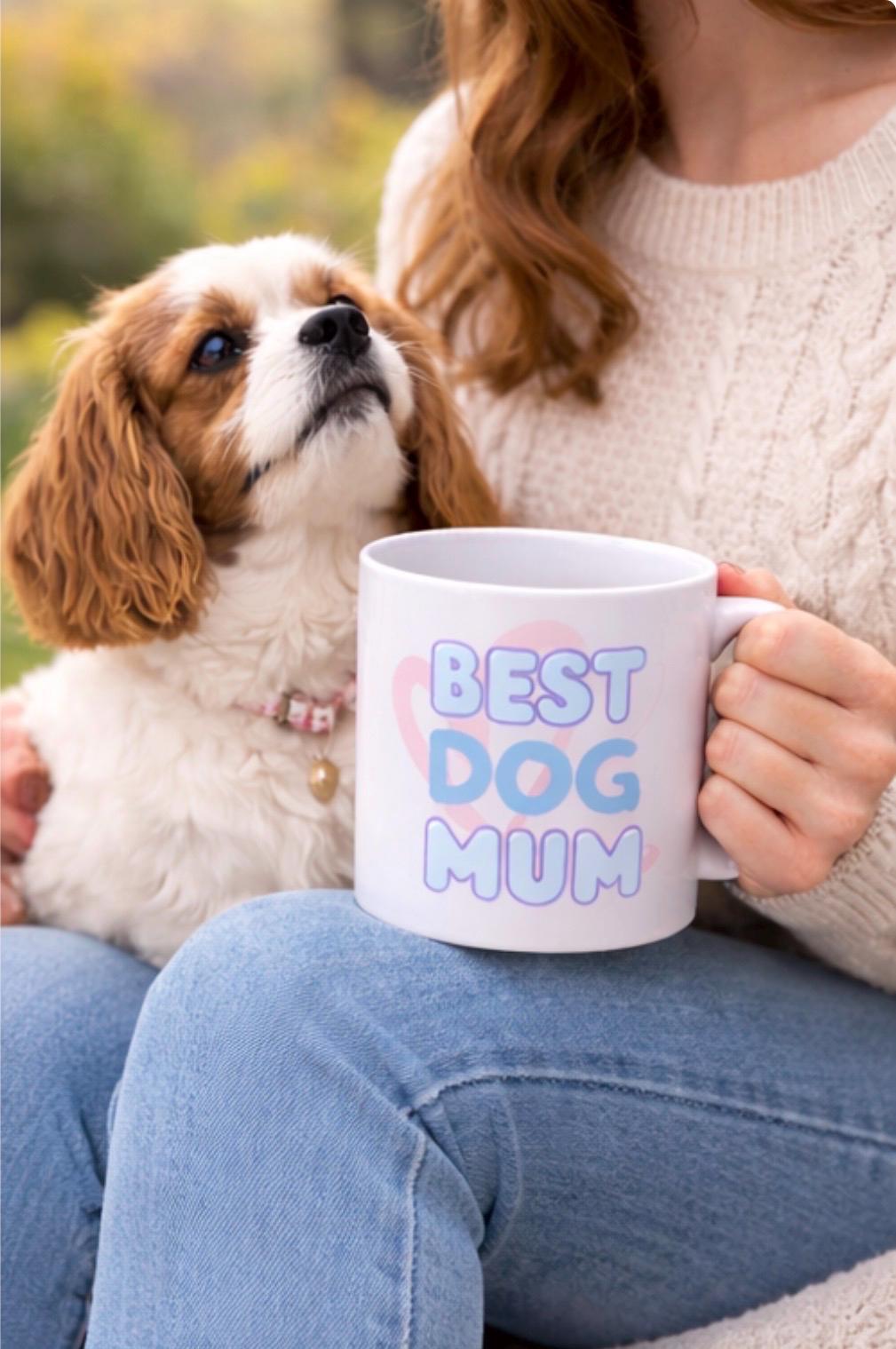 Best Dog Mum Mug Gift – Cute Dog Lover Coffee Cup – Funny Dog Mom Present – Pet Owner Gift Idea – Pastel Dog Mum Mug UK
