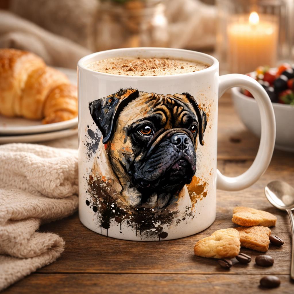 Personalised Pug Mug & Coaster Set | Dog Lover Gift | Cute Pug Coffee Cup | Custom Pet Mug | Pug Owner Gift | Made in UK