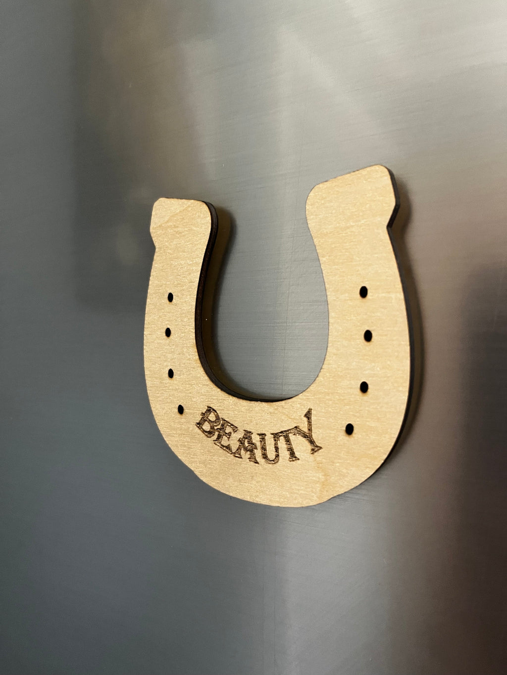 Personalised Wooden Horseshoe Magnet: Horse Memorial Gift
