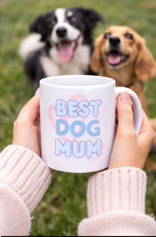 Best Dog Mum Mug Gift – Cute Dog Lover Coffee Cup – Funny Dog Mom Present – Pet Owner Gift Idea – Pastel Dog Mum Mug UK