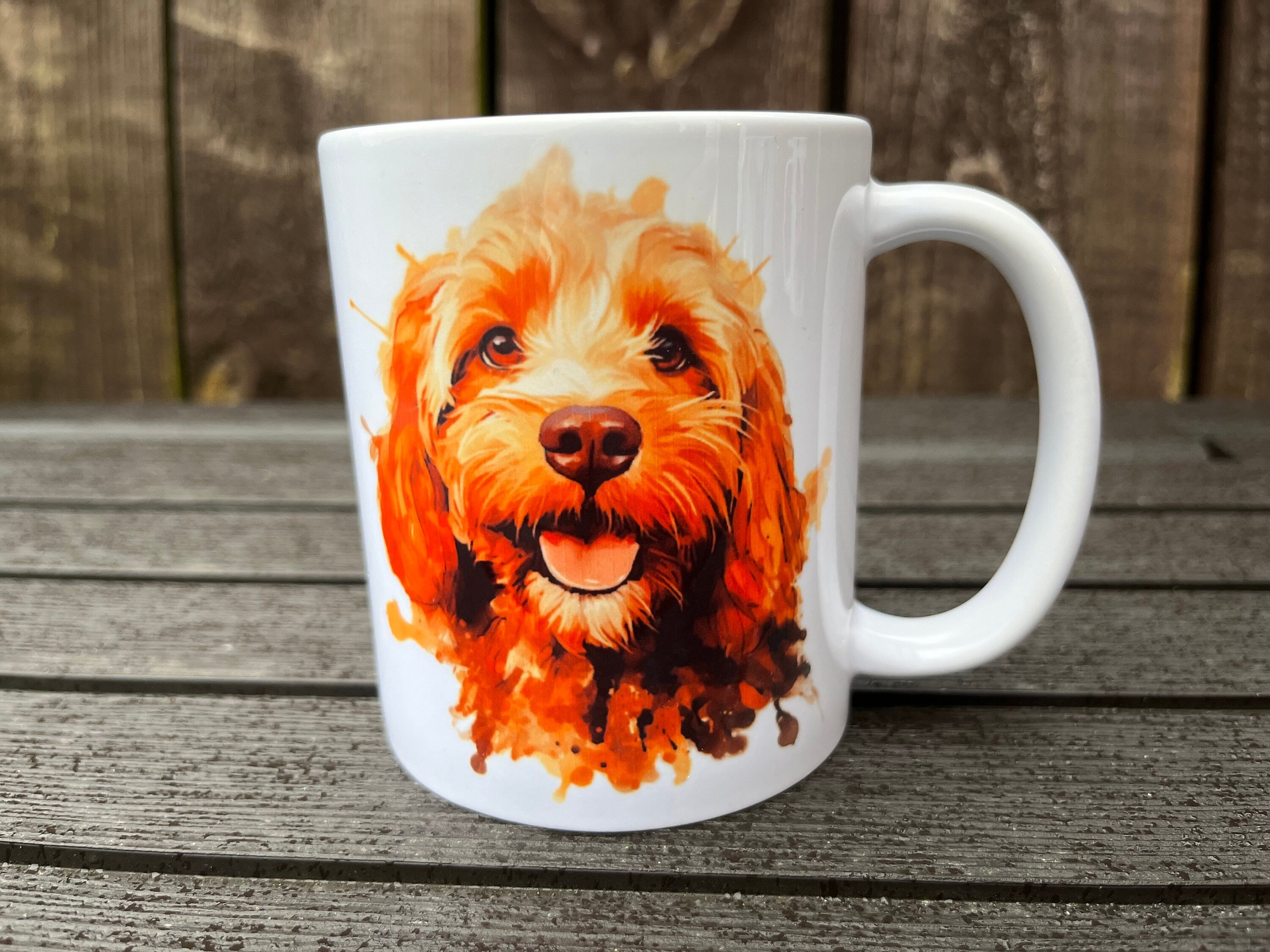 Dog Lover Gift Idea , Cockapoo Dog WaterColour Design Mug With Gift Box - gifts for dog owners - owner - for her / him / woman / girl