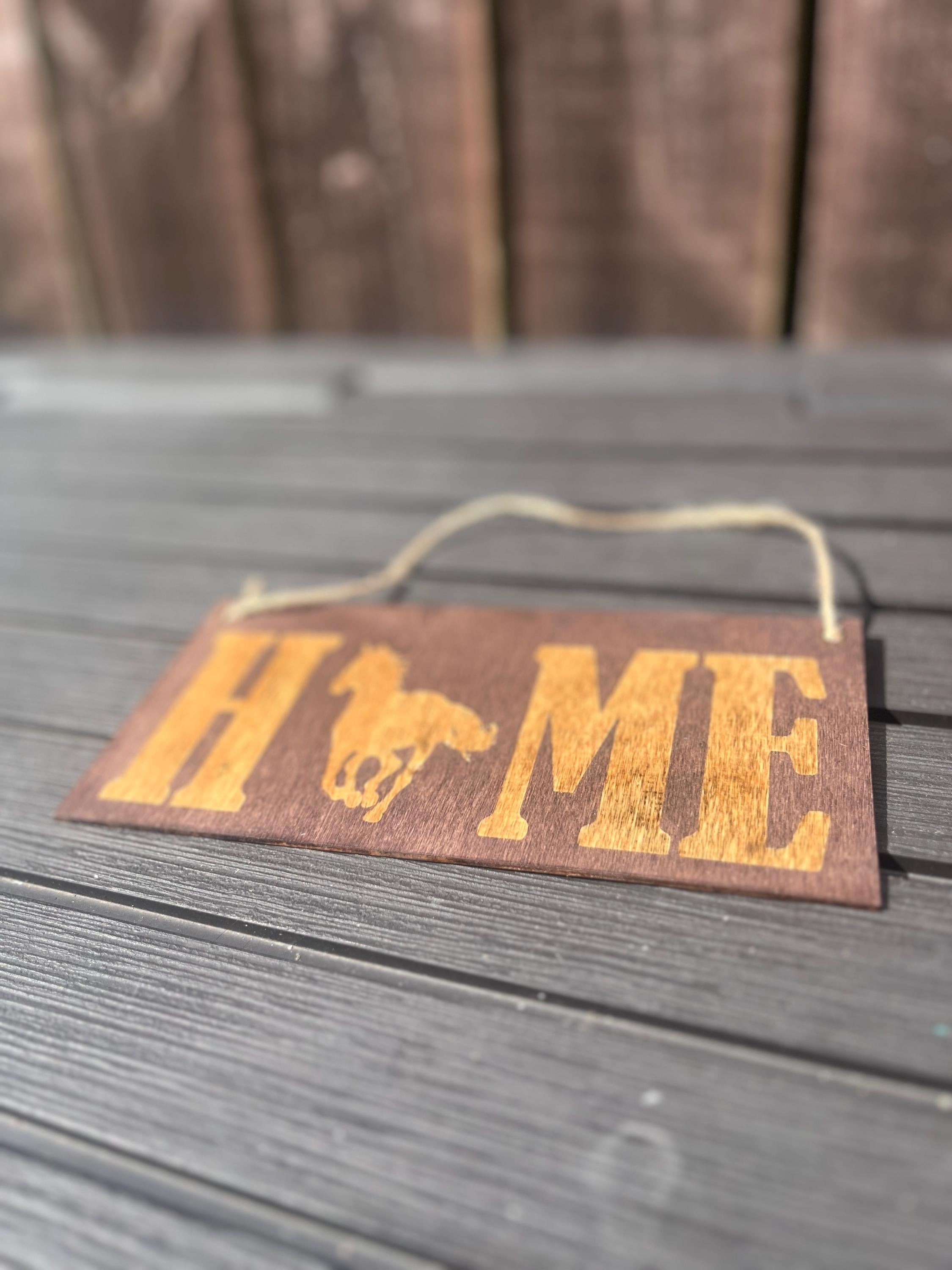 Rustic Wooden HOME Sign, Equestrian Wall Decor