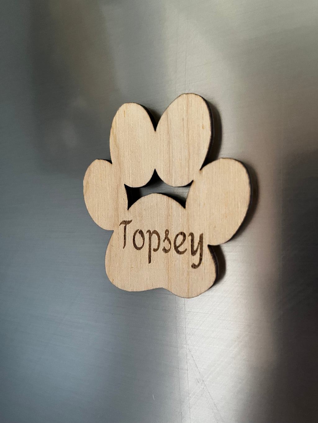 Personalised Paw Print Magnet: Pet Memorial, Cat or Dog Remembrance