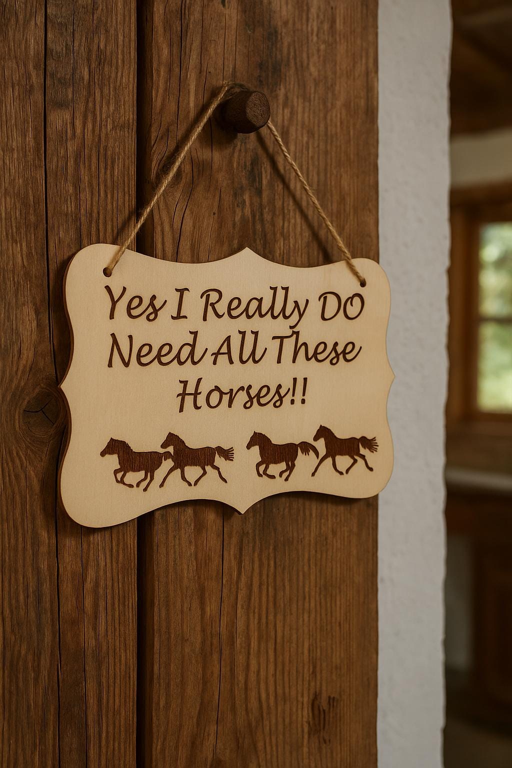 Funny Horse Lover Gift: 'Yes I DO Need All These Horses' Wooden Sign, gift for equestrians, horse owner gifts