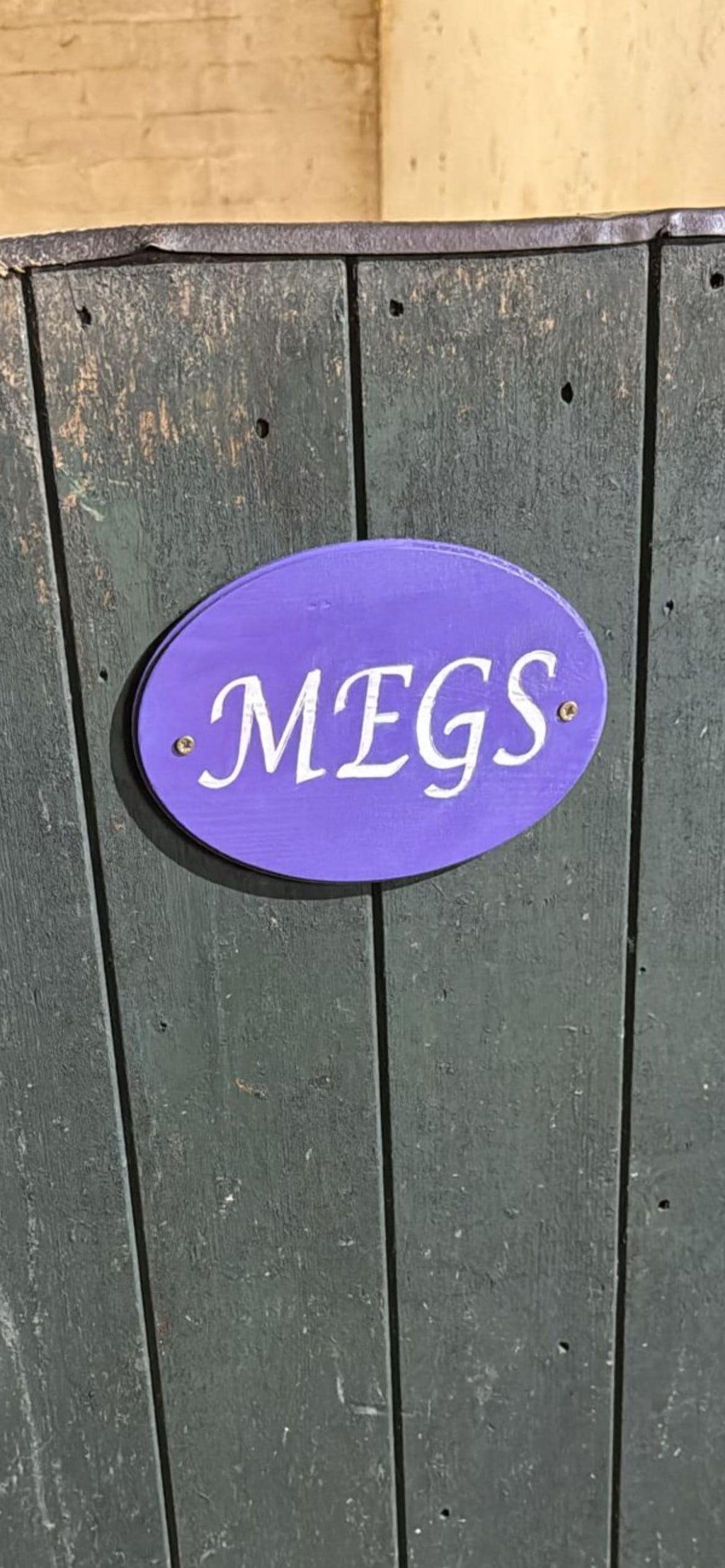 Personalized Horse Stable Door Sign: Colorful Barn Name Plate