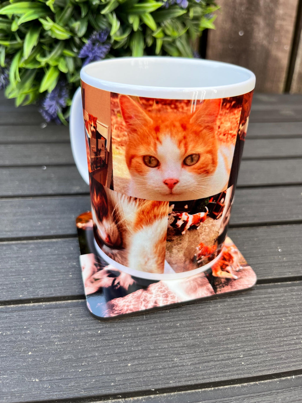 Personalised Cat Photo Mug, Custom Pet Photo Collage Mug, Cat Lover Gift UK, Pet Memorial Mug, Cat Mum Gift, Custom Photo Coffee Mug