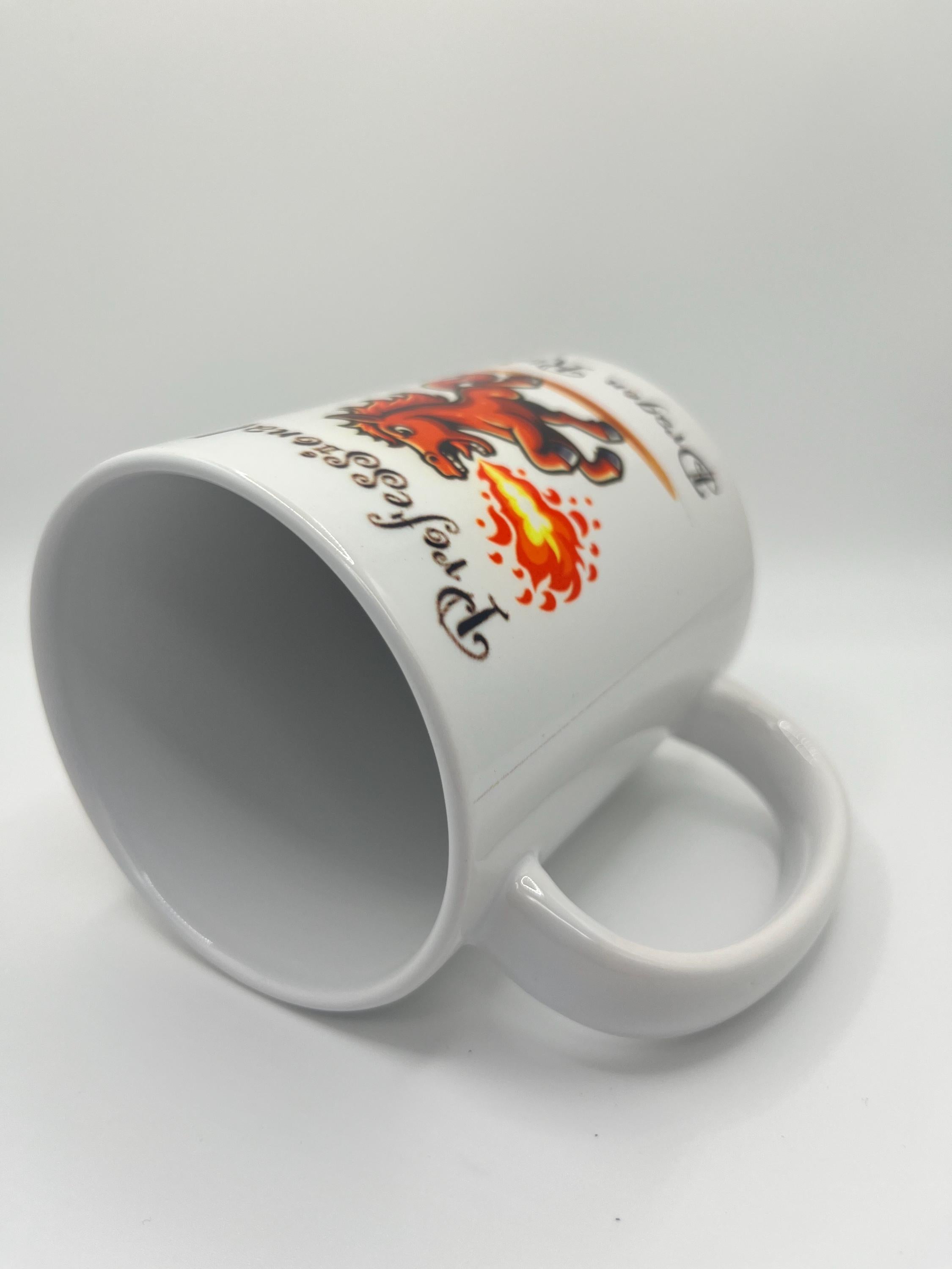 Humorous Dragon Rider Mug - Equestrian Horse Lover Gift