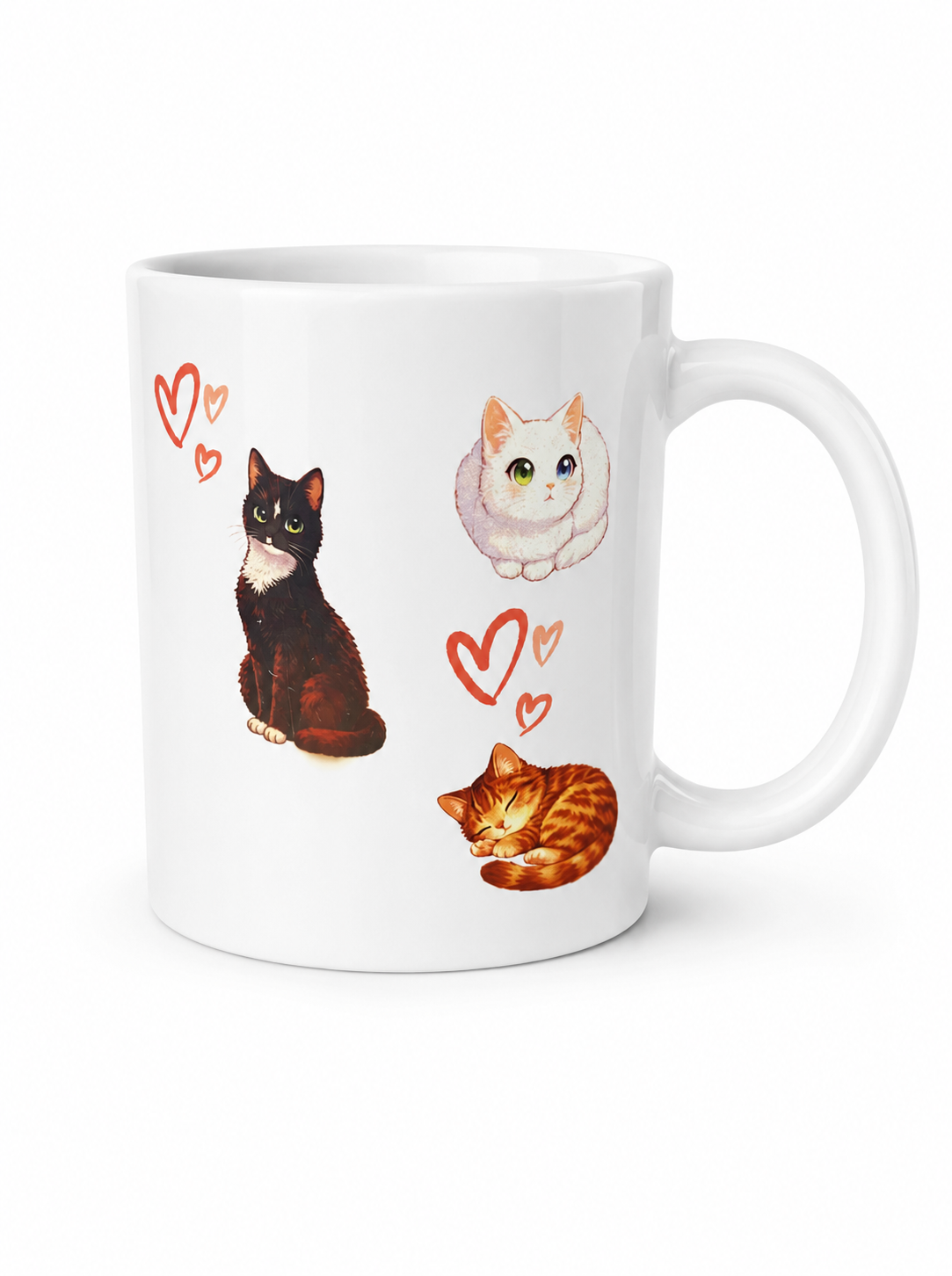 Personalised Cat Photo Mug – Custom Cartoon Pet Portrait Mug