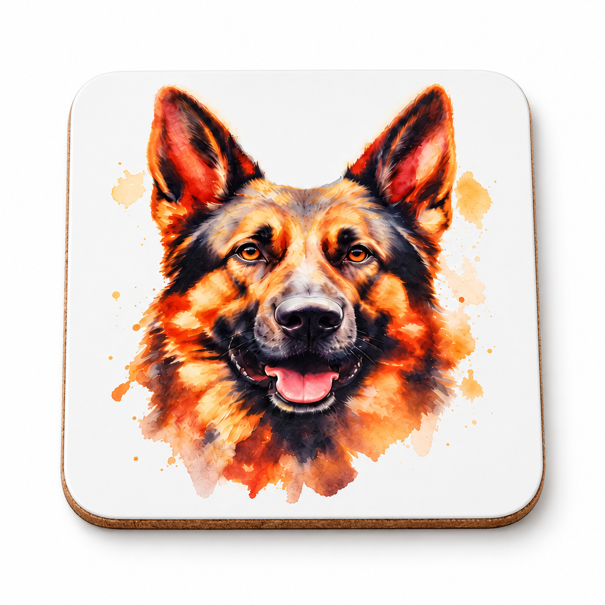 German Shepherd Watercolour Mug & Coaster – Individual or Gift Set