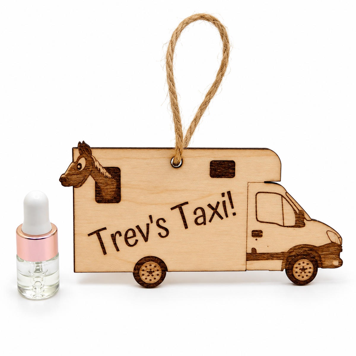 Personalised Horsebox Air Freshener – Wooden Horsebox Gift