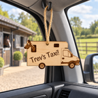 Personalised Horsebox Air Freshener – Wooden Horsebox Gift