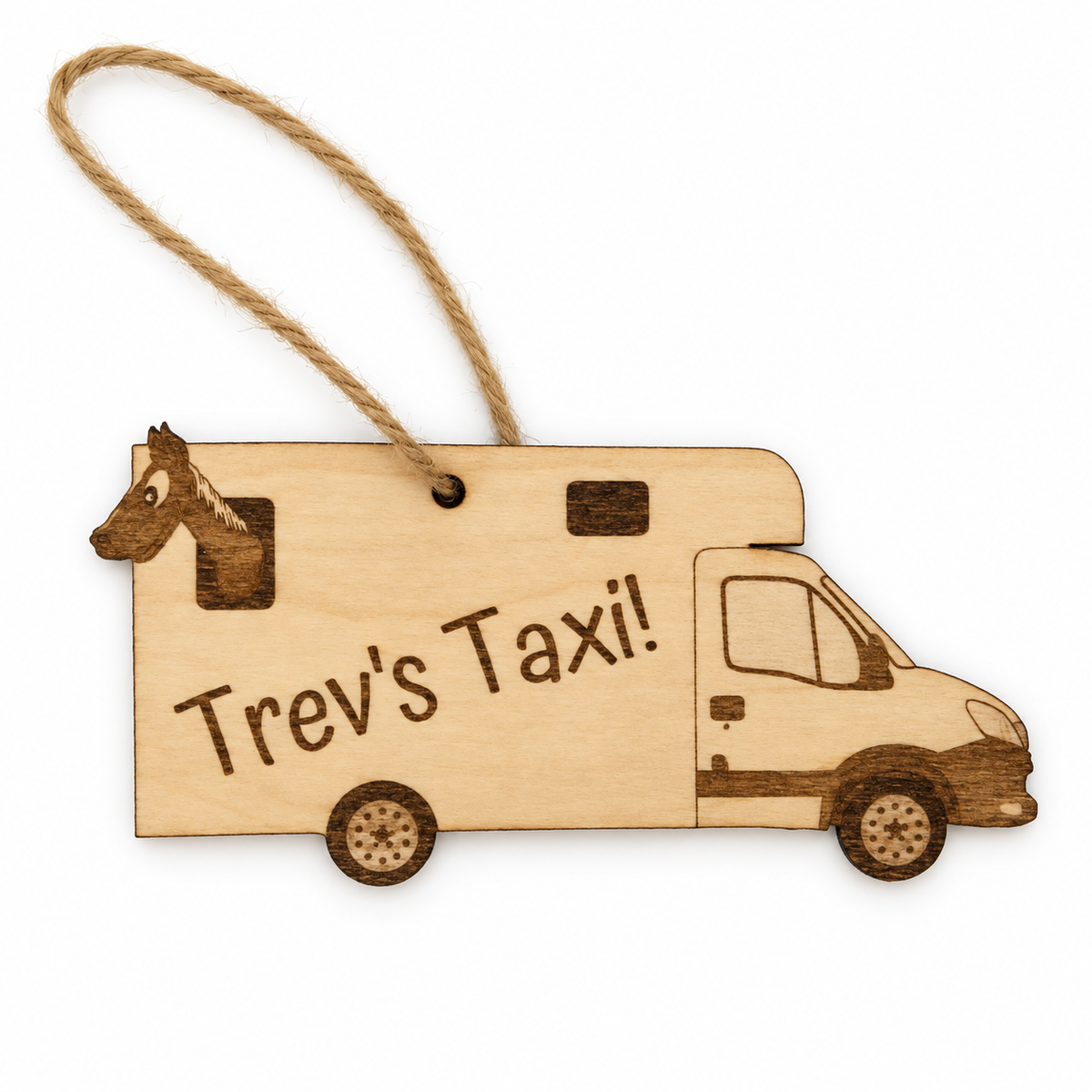 Personalised Horsebox Air Freshener – Wooden Horsebox Gift