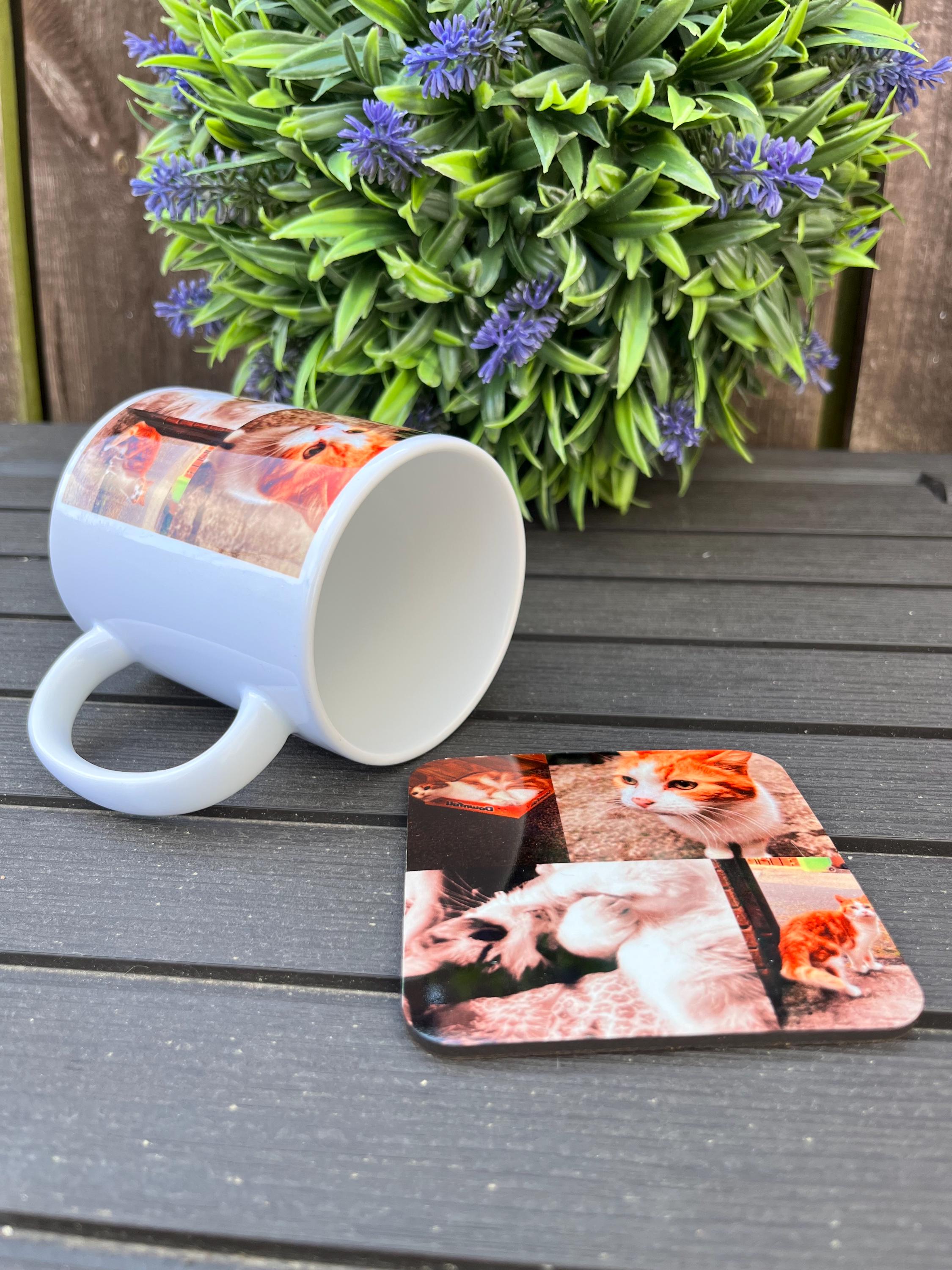 Personalised Cat Photo Mug, Custom Pet Photo Collage Mug, Cat Lover Gift UK, Pet Memorial Mug, Cat Mum Gift, Custom Photo Coffee Mug