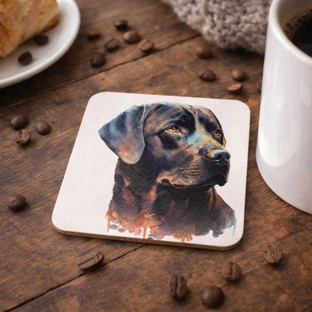 Black Labrador Mug and Coaster | Labrador Dog Lover Gift | Dog Mum Coffee Mug | Labrador Retriever Mug | Pet Lover Gift | Dog Owner Cup