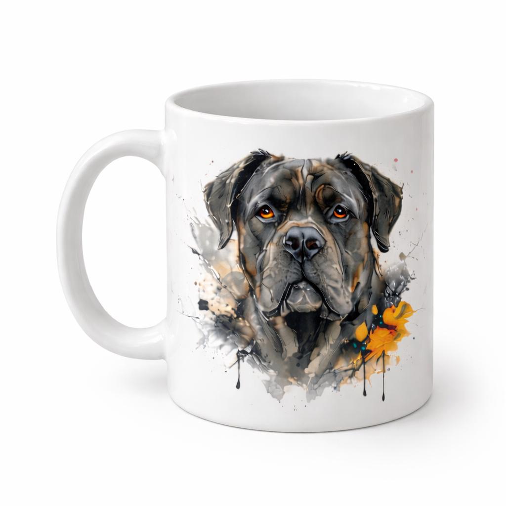 Cane Corso Mug and Coaster  | Dog Lover Gift | 11oz Ceramic Coffee Mug | Mastiff Dog Art Mug | Gift for Dog Mum | Pet Portrait Style Mug UK