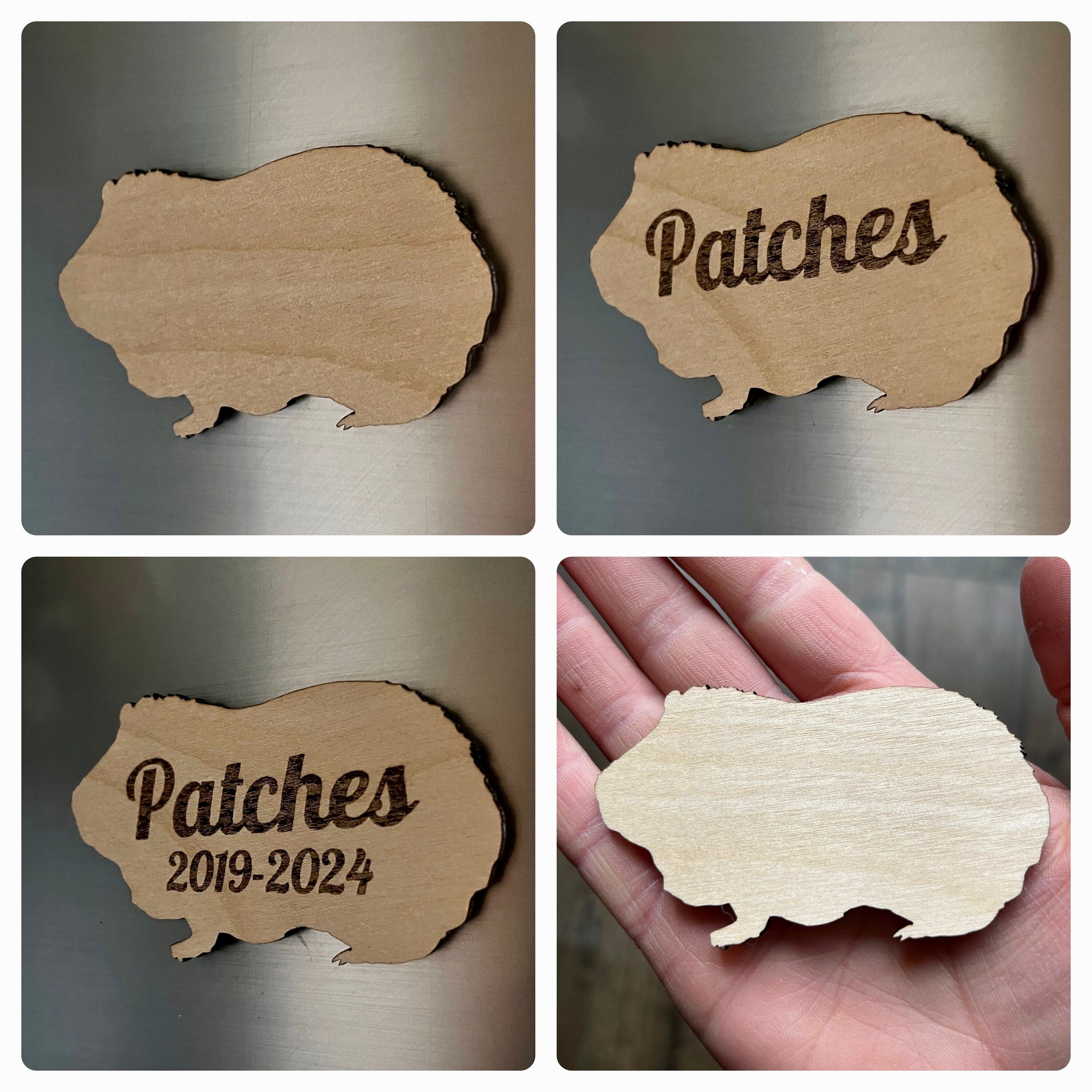 Personalised Guinea Pig Magnet – Custom Engraved Name Fridge Magnet – Cute Pet Lover Gift