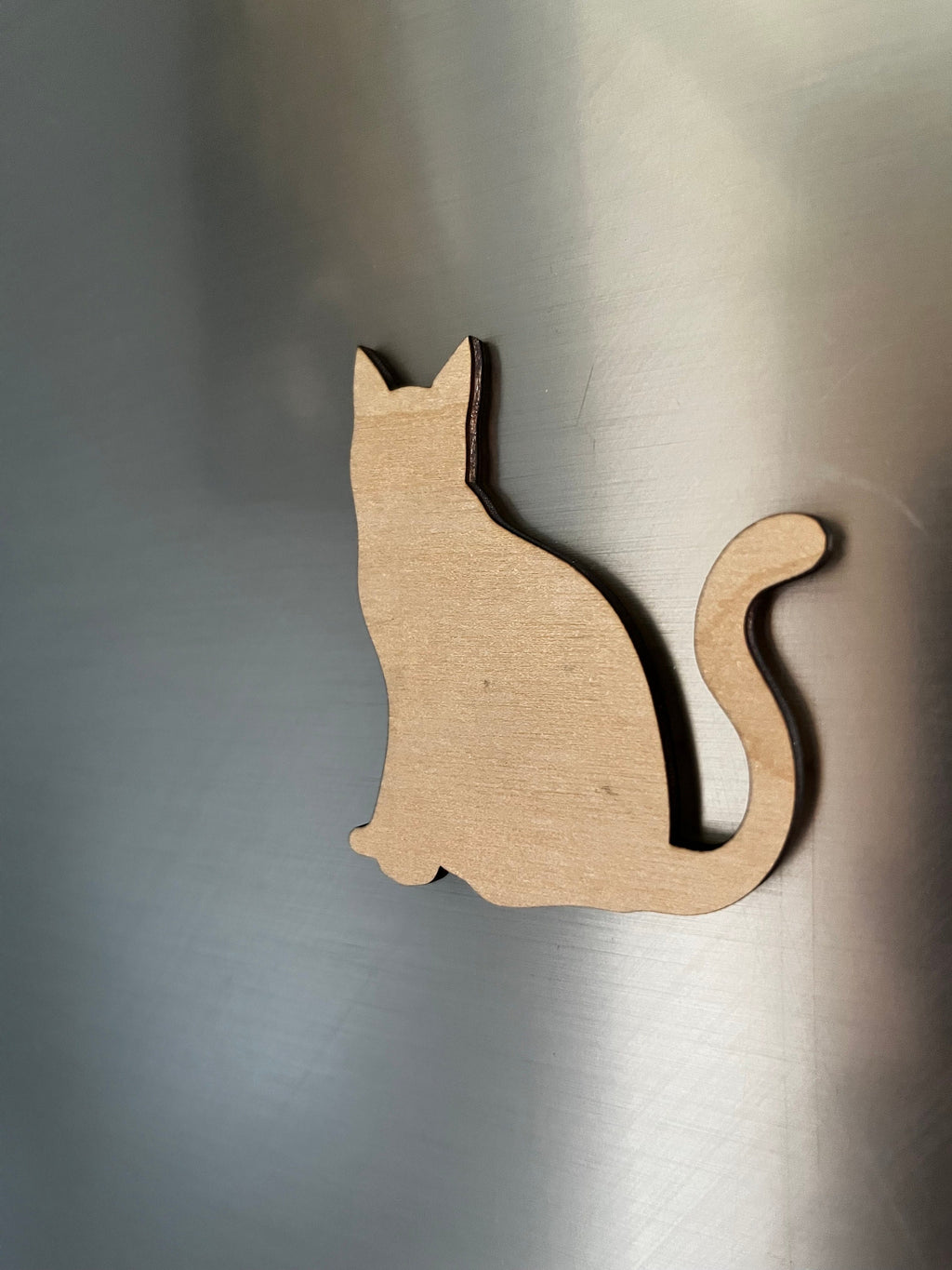 Personalised Wooden Cat Magnet: Pet Memorial Gift