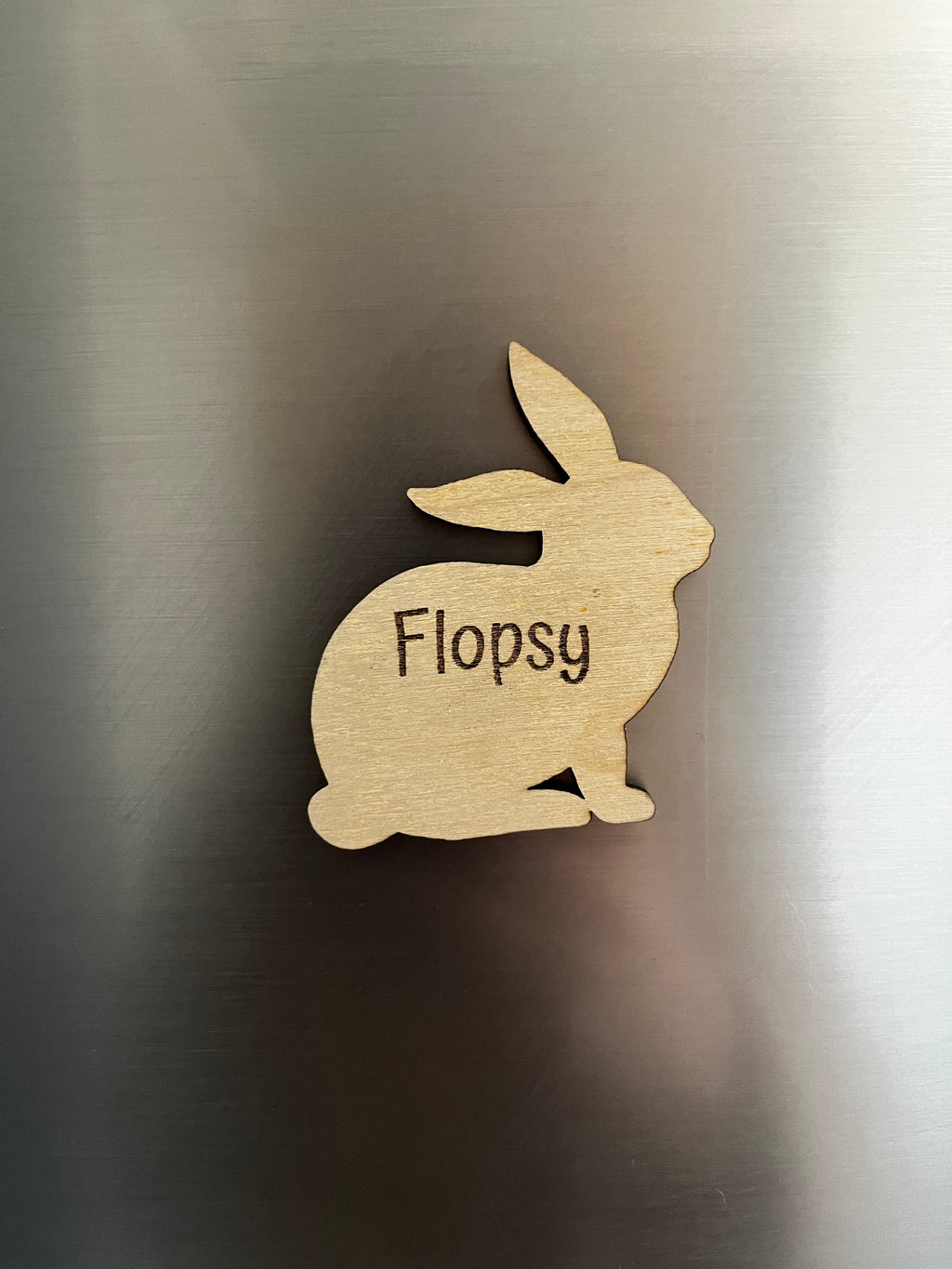 Personalised Wooden Rabbit Magnet: Bunny Memorial Gift