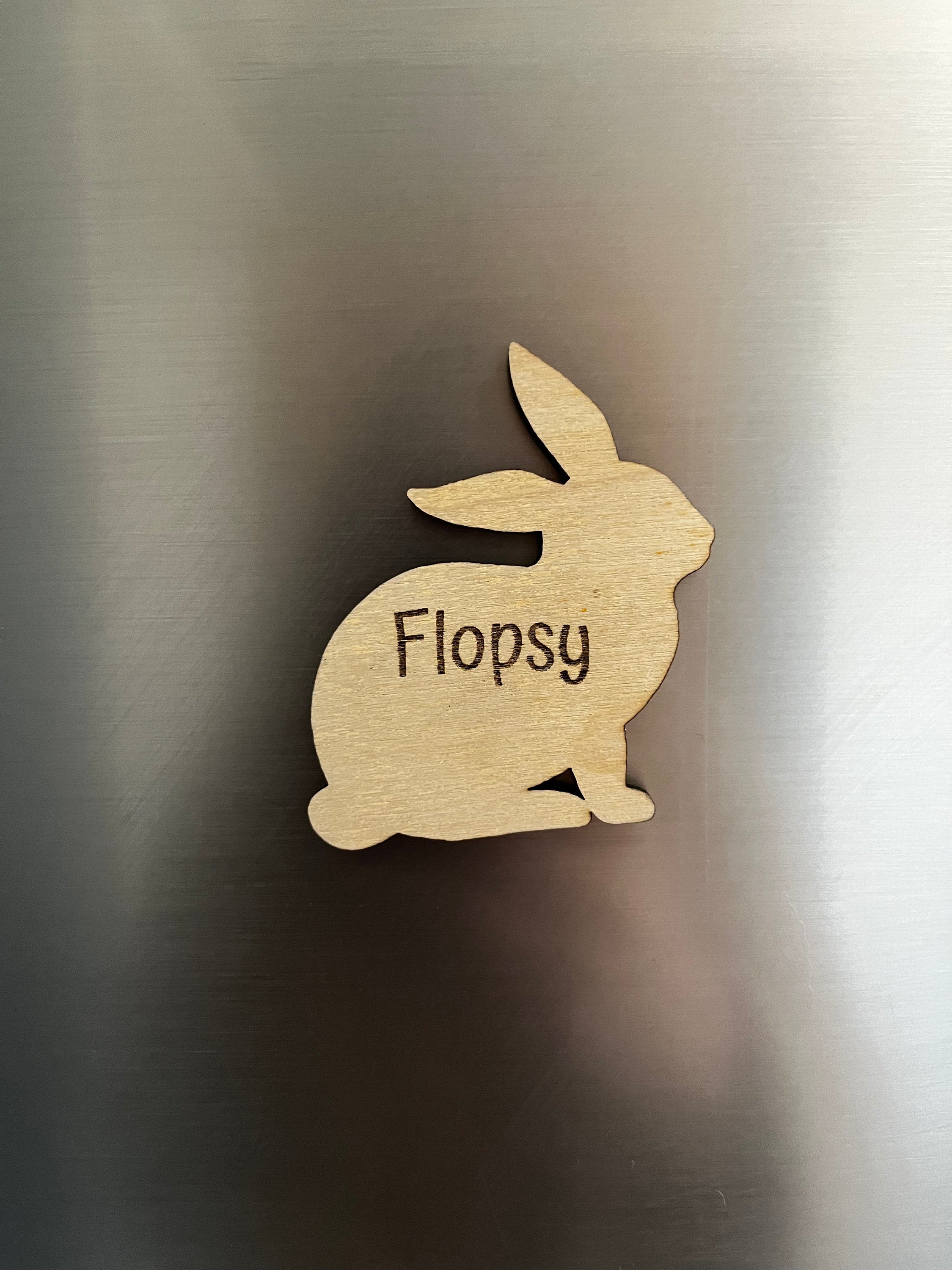 Personalised Wooden Rabbit Magnet: Bunny Memorial Gift