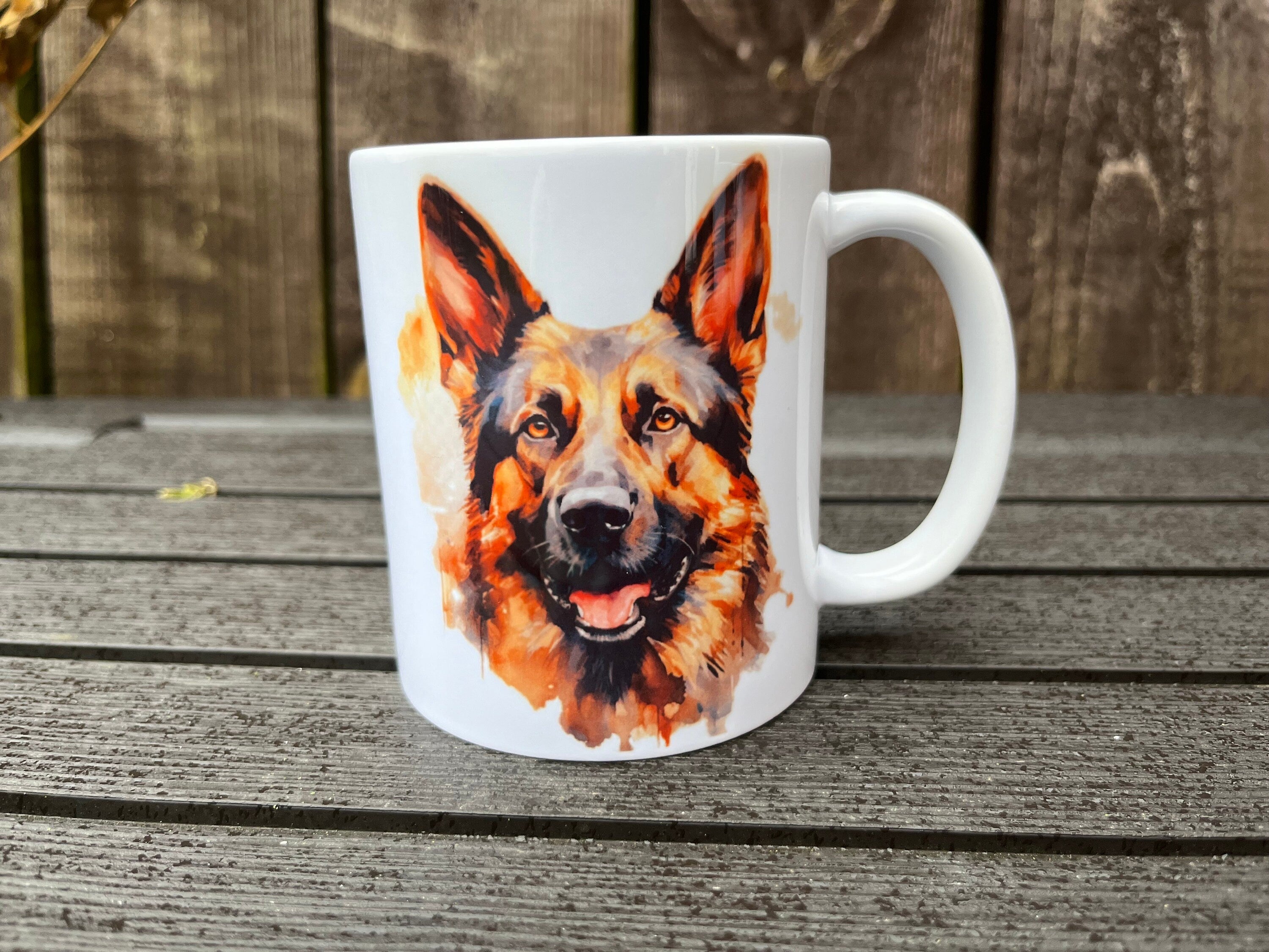 German Shepherd Mug: Watercolor Dog Lover Gift with Gift Box