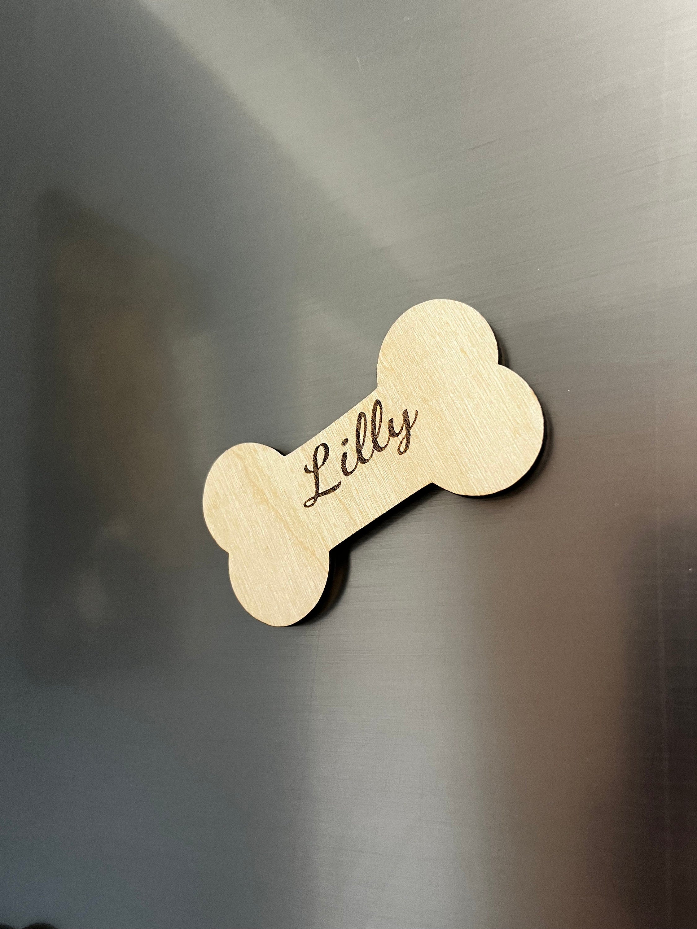 Personalised Wooden Bone Fridge Magnet - Dog Memorial Gift