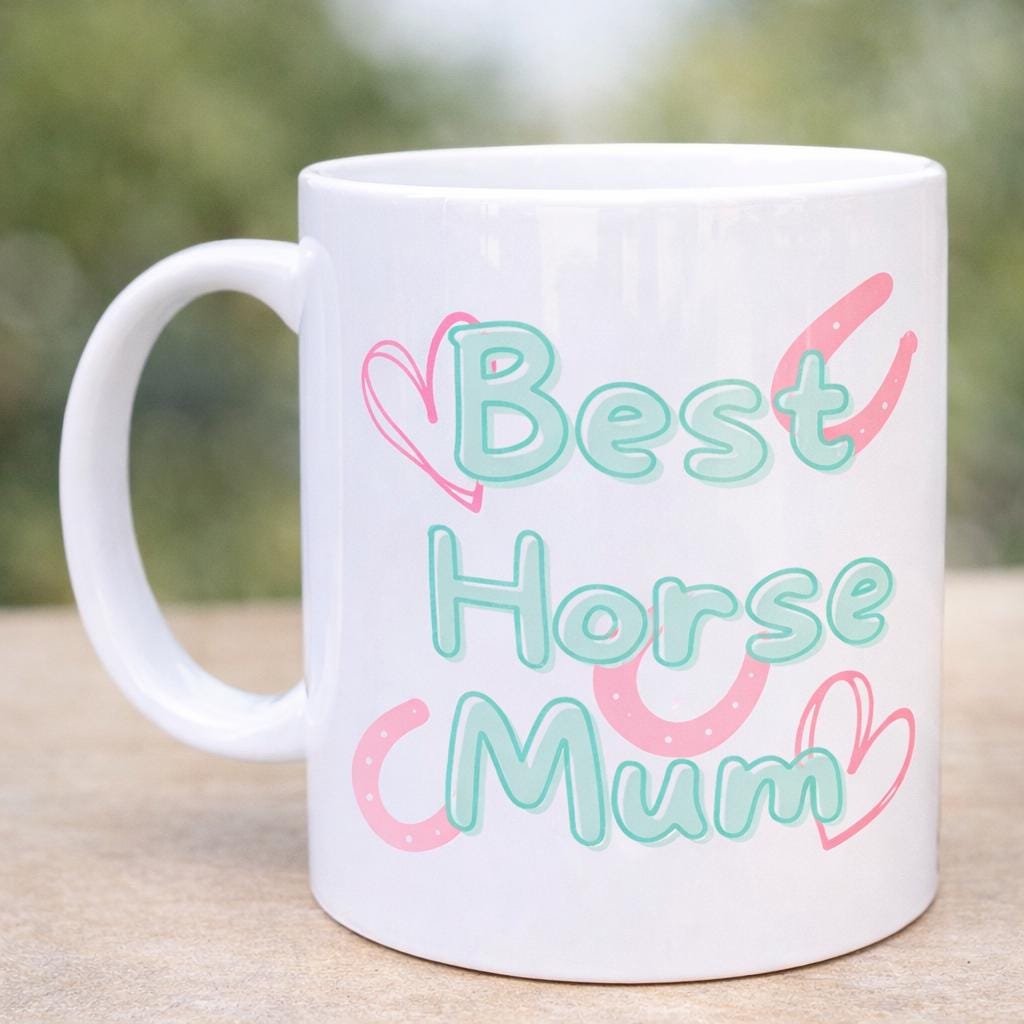 Best Horse Mum Mug Gift | Equestrian Mug | Horse Lover Gift for Her | Pony Mum Cup | Riding Gift | Stable Yard Tea Coffee Mug | Birthday Chr