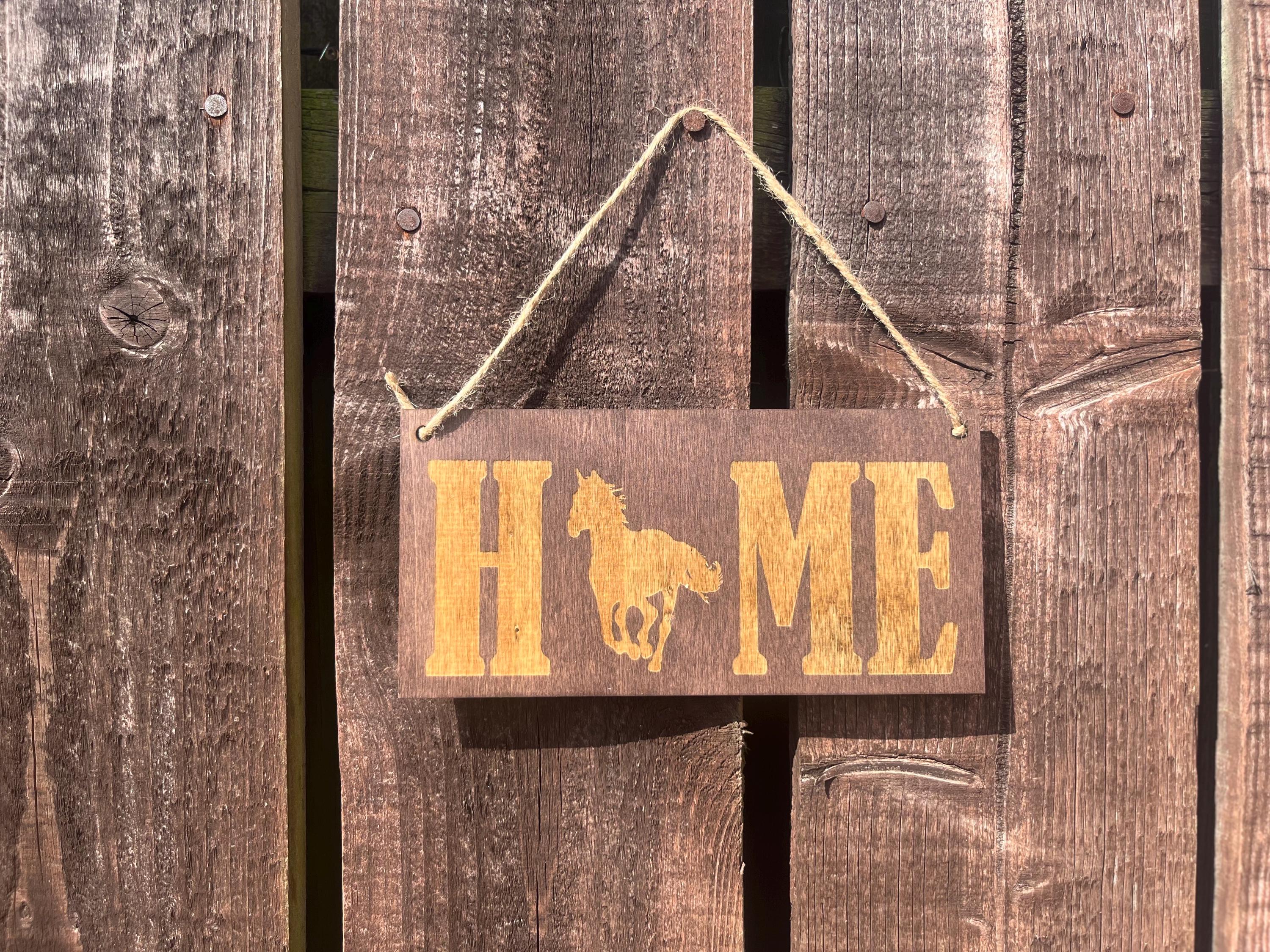 Rustic Wooden HOME Sign, Equestrian Wall Decor