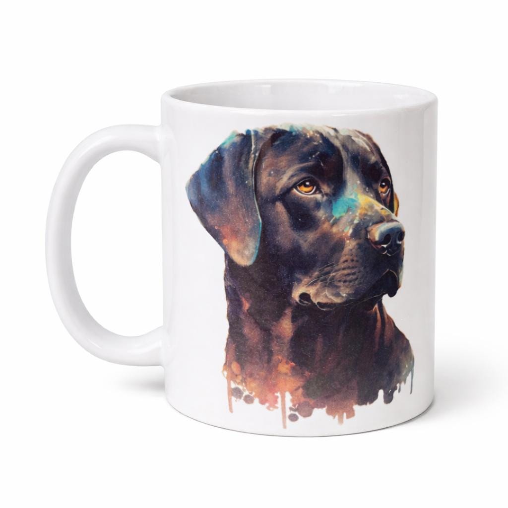 Black Labrador Mug and Coaster | Labrador Dog Lover Gift | Dog Mum Coffee Mug | Labrador Retriever Mug | Pet Lover Gift | Dog Owner Cup